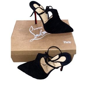 Authentic Christian Louboutin Queenacid 100 Veau Velours Shoes Size 38 US 7.5